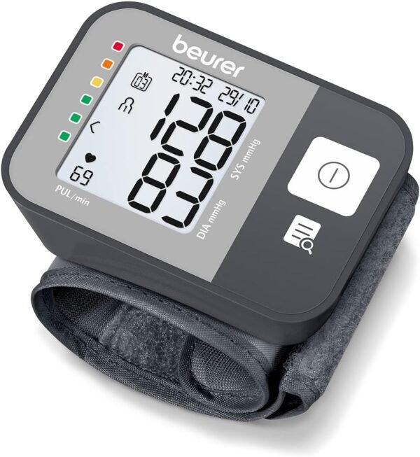 Beurer BC 27 Wrist Blood Pressure Monitor with Arrhythmia Detection, Fully Automatic Blood Pressure and Pulse Measurement, Risk Indicator, for Wrist Circumference of 14-19.5 cm, Medical Device
